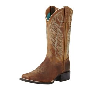 Ariat Round Up Wide Square Toe Western Boot